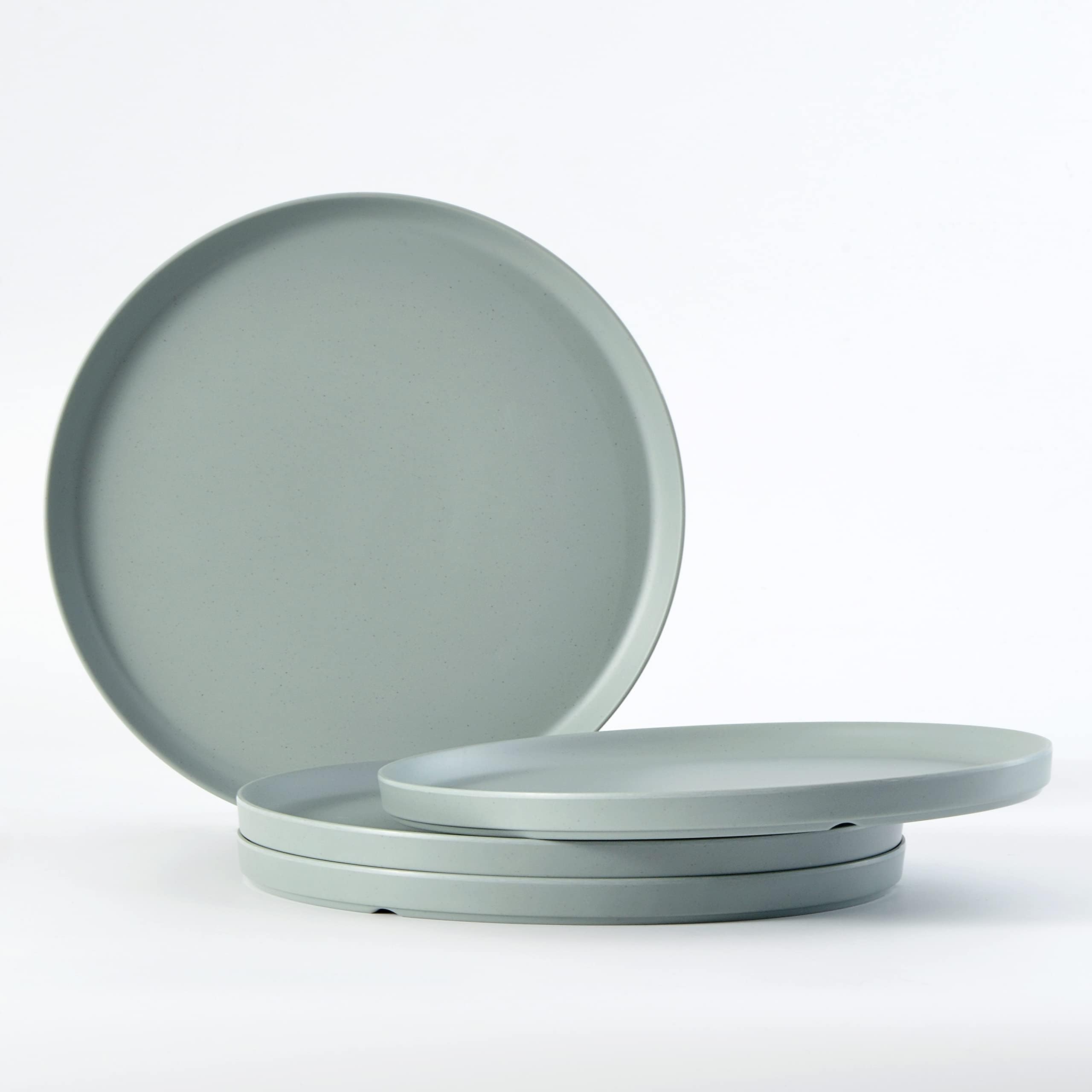 FINE&NICEMelamine Plates, 6 Pieces Dinnerware Plates, 10.5in Plates Set, Safe Dishes, Scratch Resistant, Dishwasher Safe Plates - Sage Color