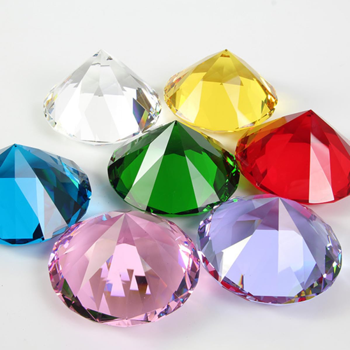 20 Stück Kristall Diamant Deko in Gemischten Farben | Zarte Kristallornamente, Dekorativ für Brautparty und Events, Funkelnde Akzente, Elegante Optik Zufällige Farbe