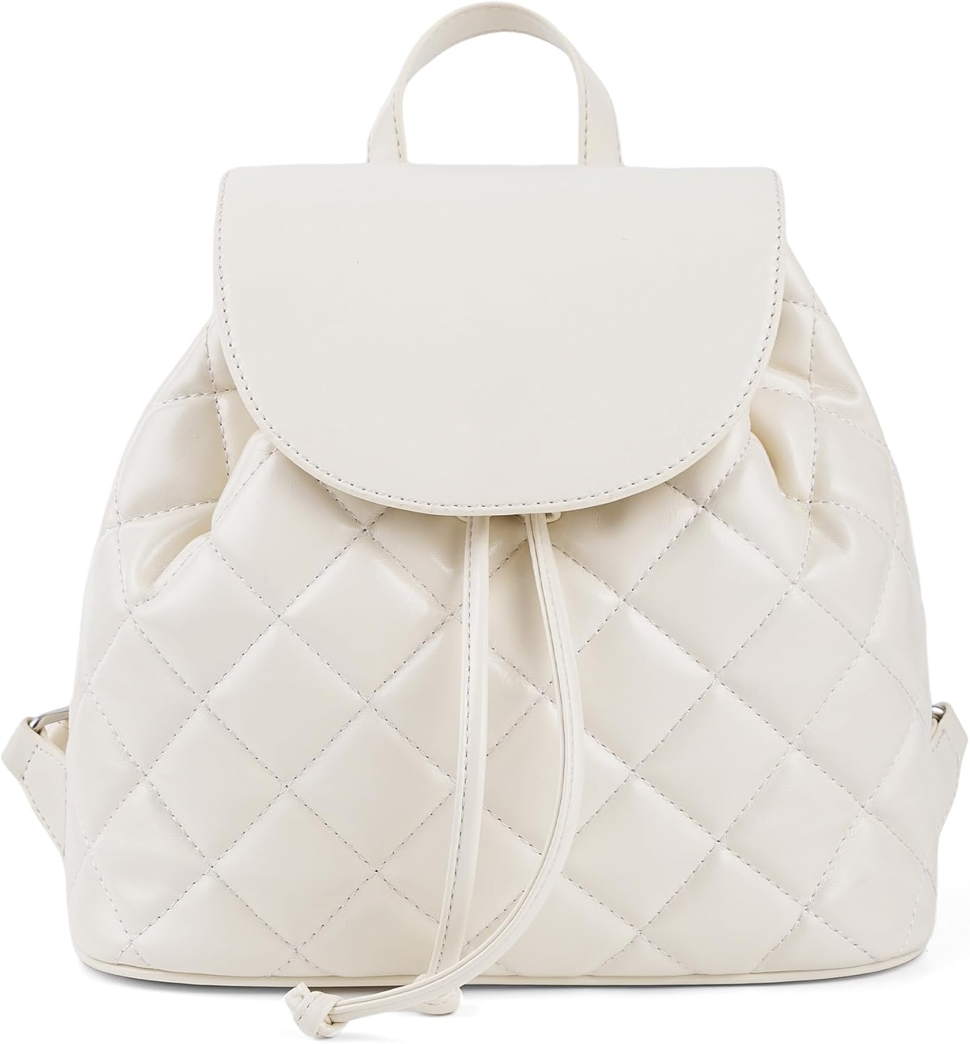 Quilted Mini Backpack for Women, Vegan Leather Convertible Backpack Purse with Magnetic Closure
