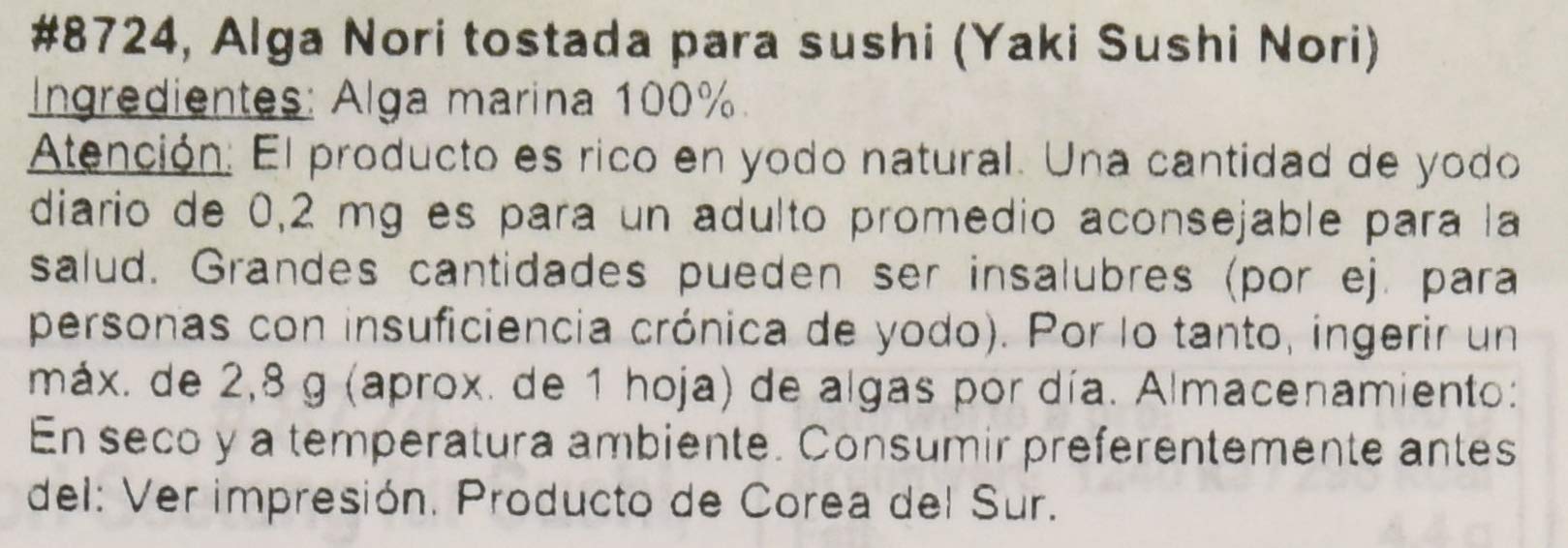 Dongwon, Alga seca y noris - 50 de 25 gr. (Total 1250 gr.)