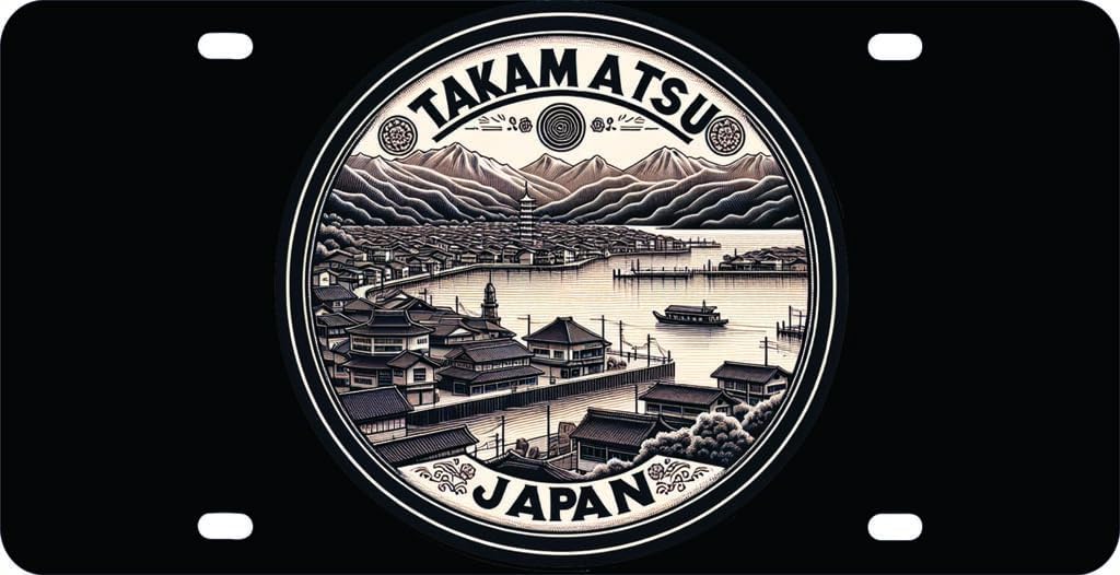 Takamatsu Japan Mementos Souvenir Mini Metal License Plate 4.75 x 2.25 inch