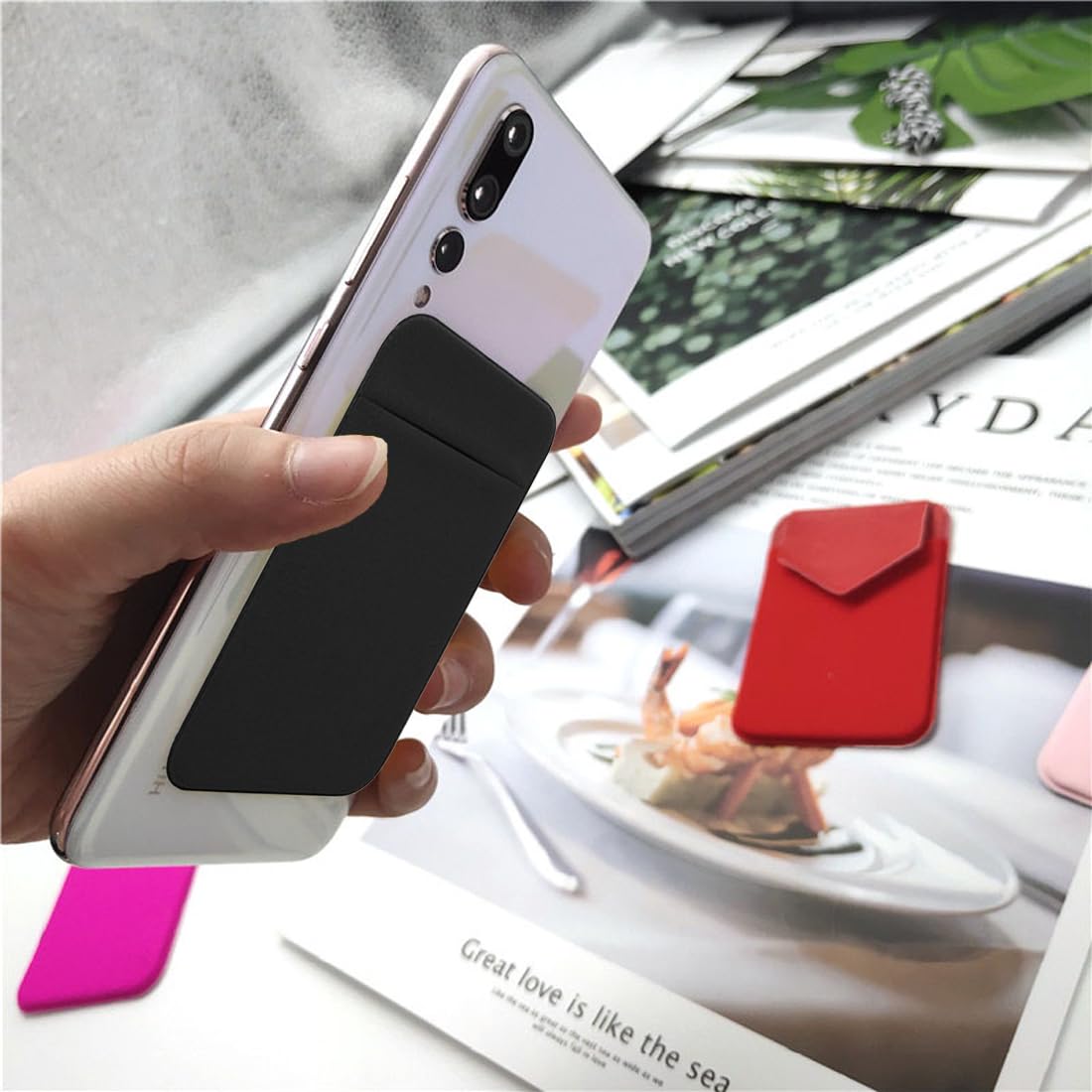 JEYORZY Porte-Cartes Magnétique Adhésif Pour Téléphone – Portefeuille Collant Mag-Safe Pour IPhone 12-15, Stockage Carte Bancaire/ID, Ultra-Fin Et Solide