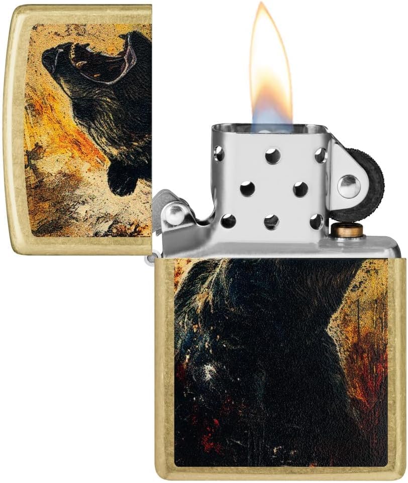 Encendedor Zippo grabado personalizado diseño Grizzly Roar miniatura 4