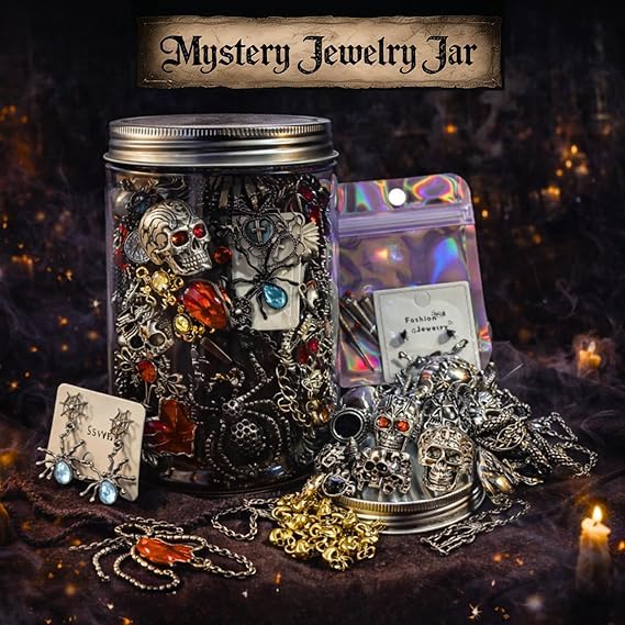 Paquete de tarros de joyería para mujer con collares y pendientes que no pesan 6