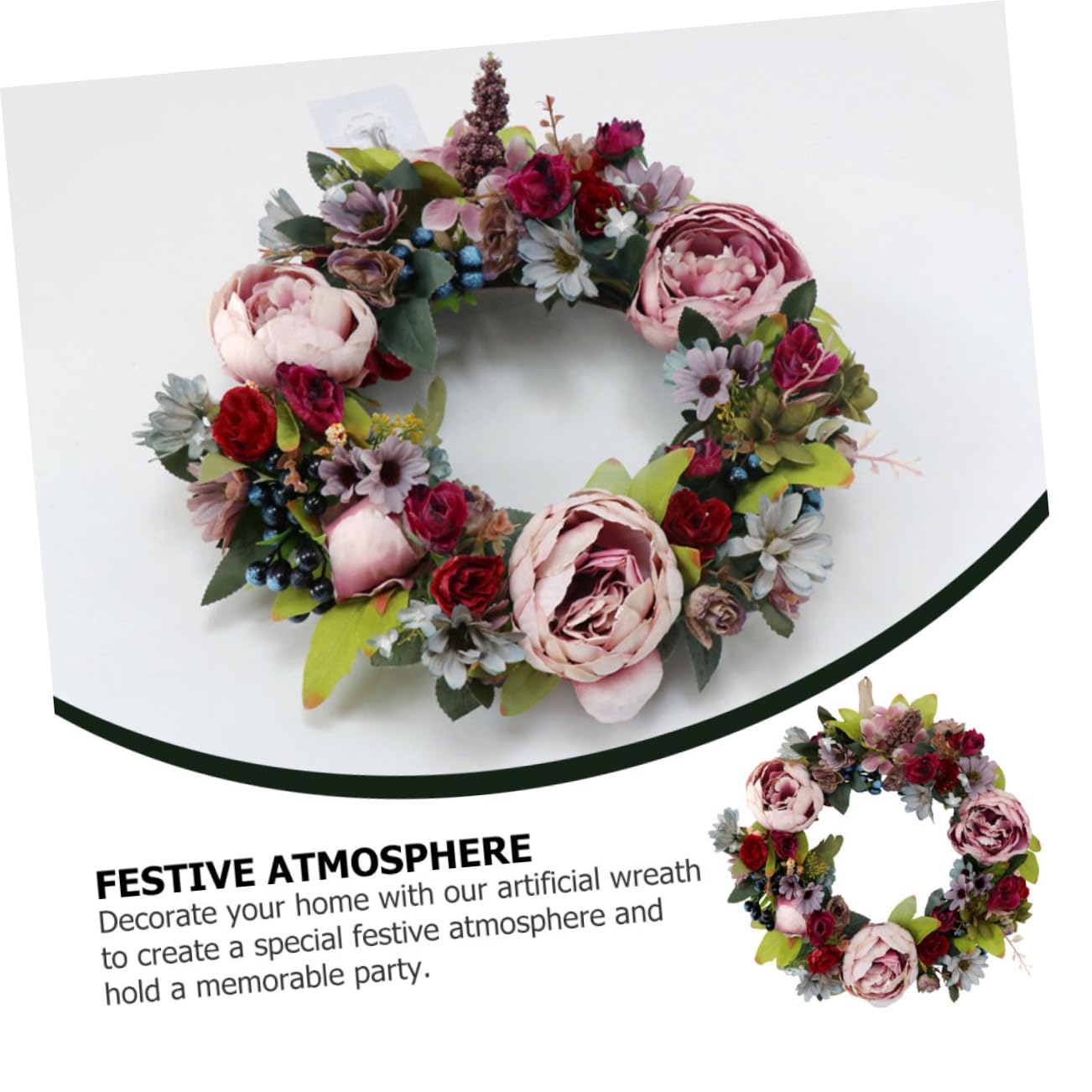Künstlicher Pfingstrosenkranz als Tür und Wanddeko Naturgetreue Blumen und Dekoration für Frühlingsfeste und Hochzeiten