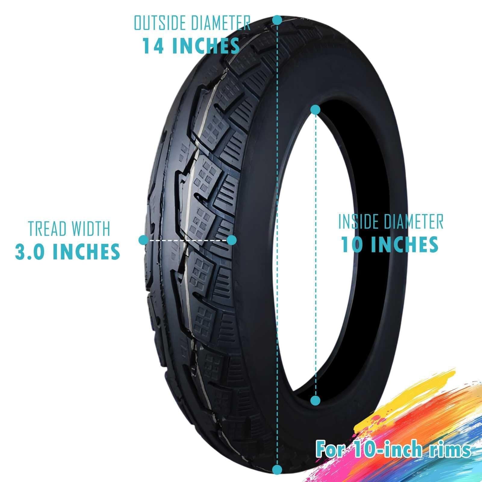 14x3.0 Zestaw Opon i Dętek z Zagiętym Wentylem 14x3.00 76-254 Opona Rowerowa Szosowa Komora Powietrzna z Zagiętym Wentylem 14x3 Opona Pneumatyczna go Jazdy w Każdym Terenie