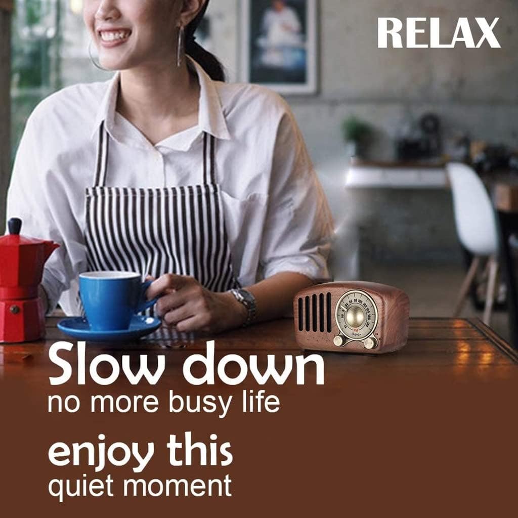 Vintage Radio Retro Walnut Wooden FM Old Fashioned Classic Strong Bass Enhancement