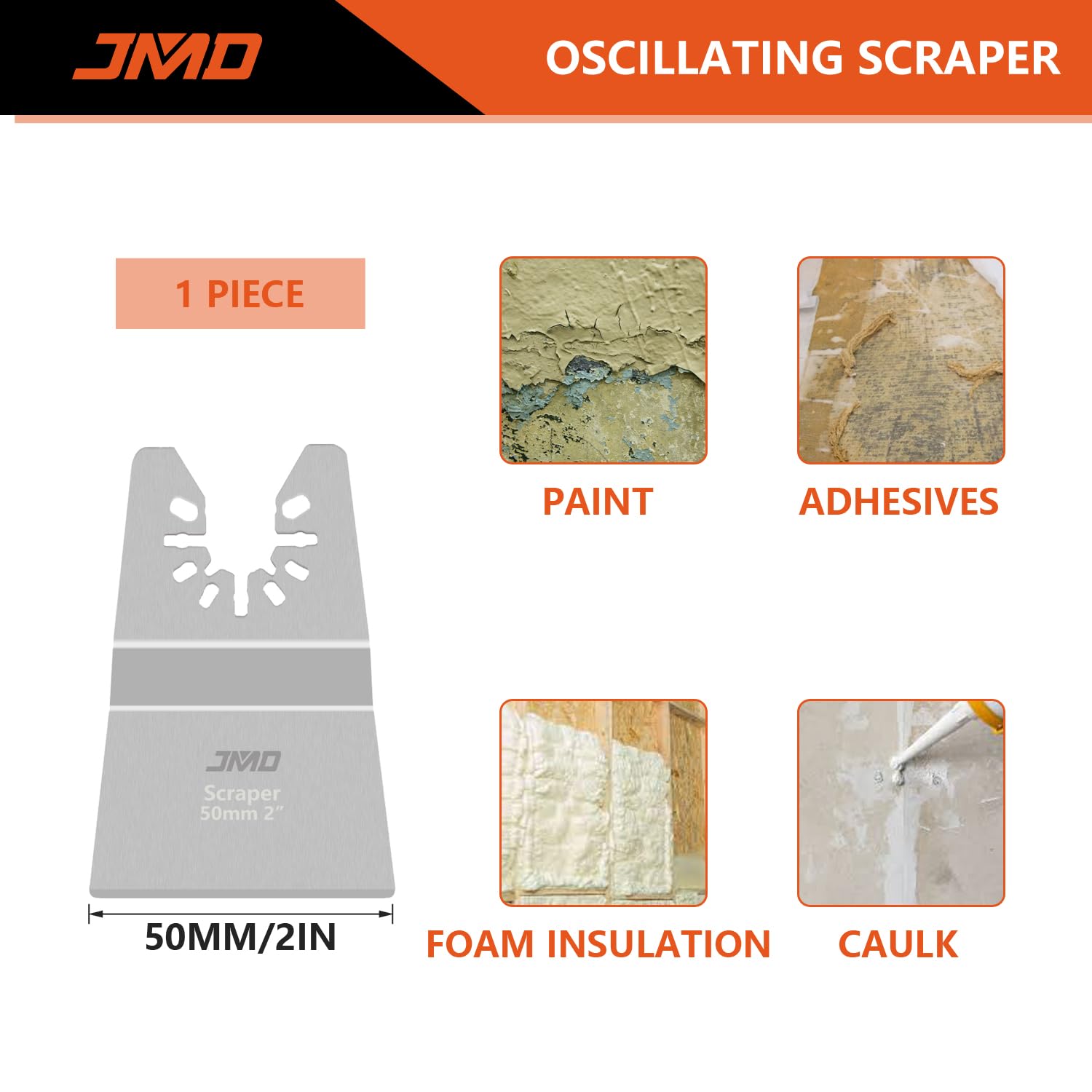 JMD 80-Pack Lame Sega Oscillante Lame Multiutensile Kit Lame Multiutensile per Legno e Metallo Adatte per Dewalt Milwaukee Makita Bosch Dremel ecc