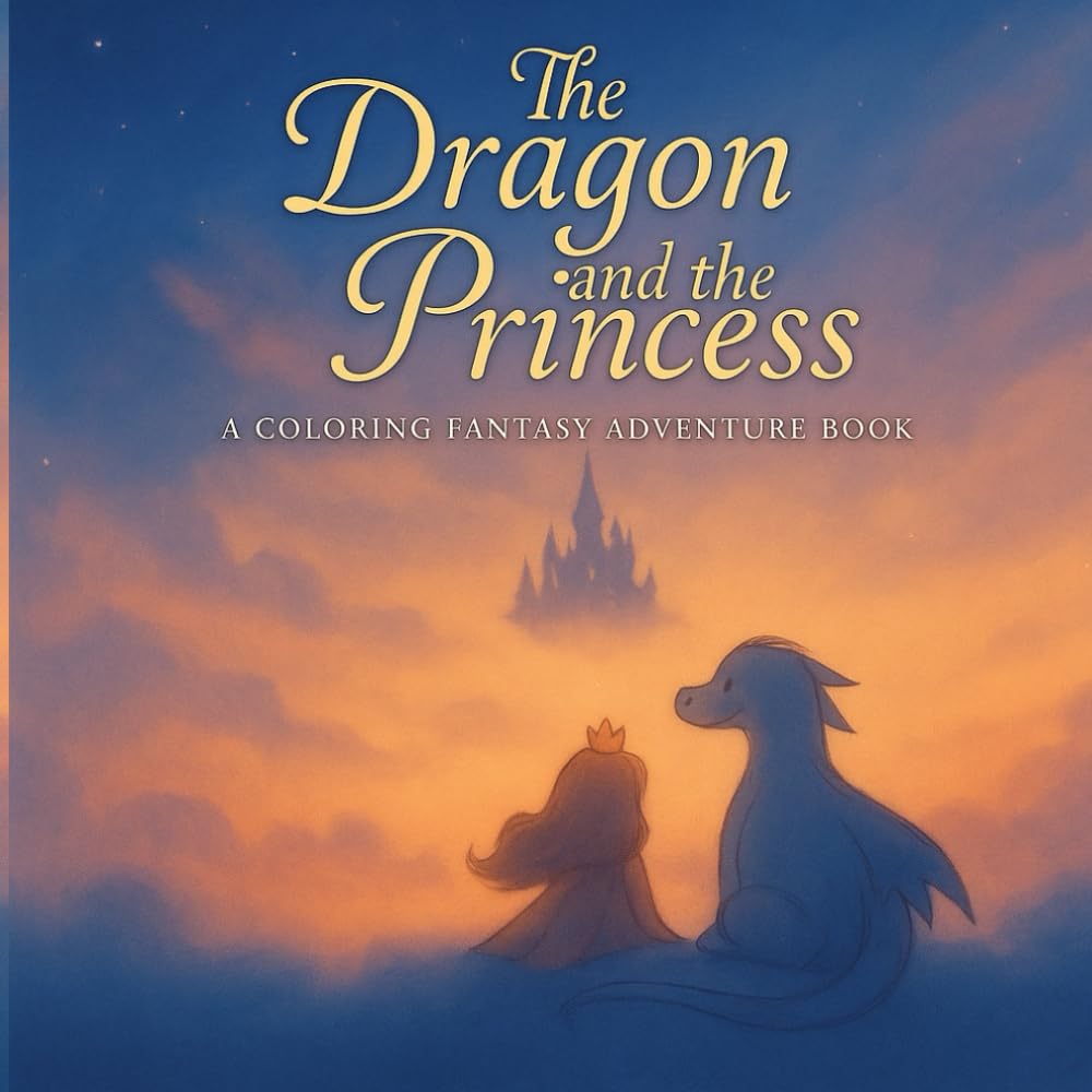 The Dragon and the Princess: A Coloring Fantasy Adventure Book