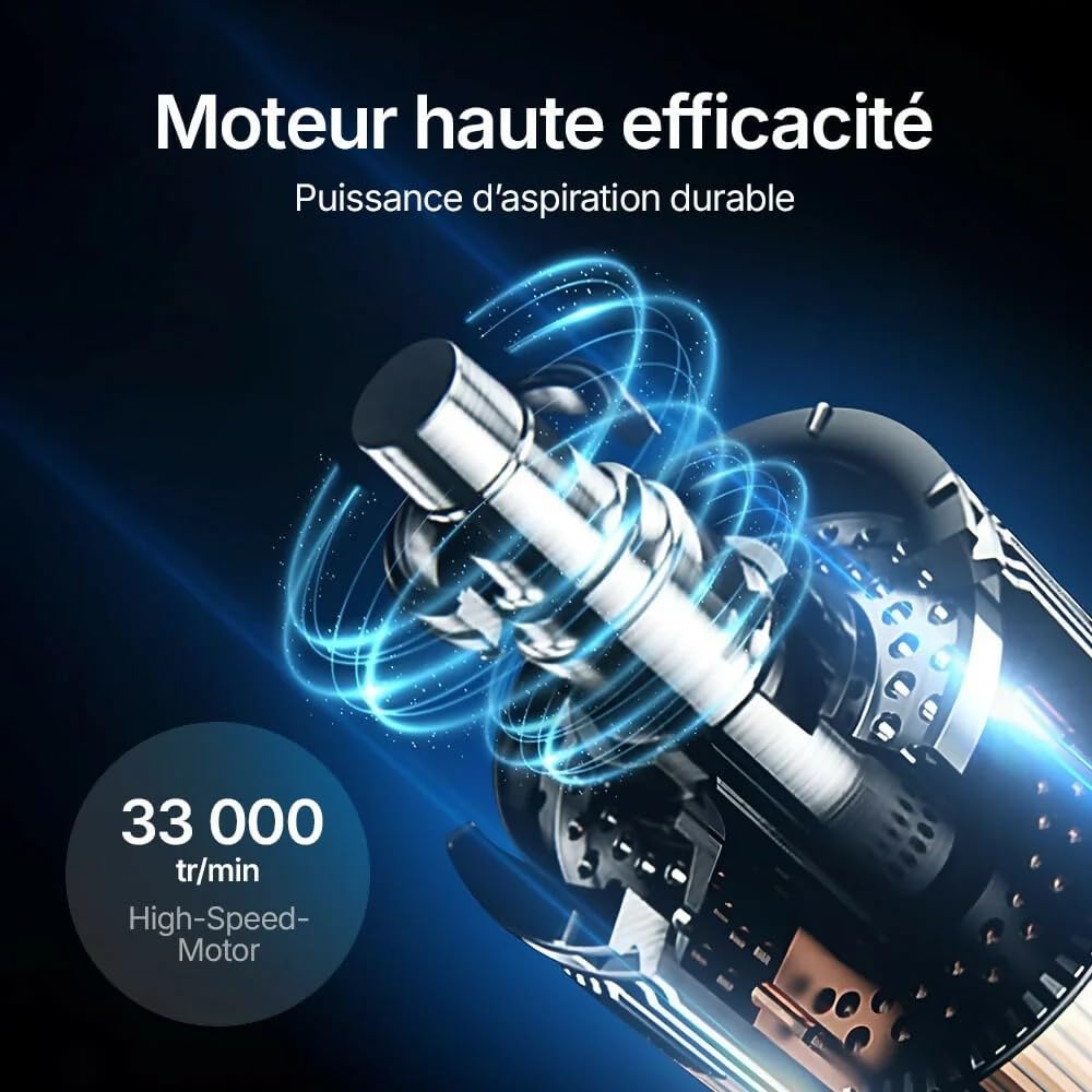 SWZEC Oryzon Ultra-starker Akku-Handstaubsauger/Beutelloser Handstaubsauger mit LED-Licht und Schnellladefunktion/Handsauger für Nass & Trocken/Leicht und leise(1 schwarz)