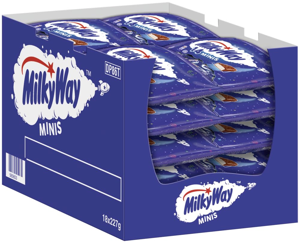MILKY WAY Minis 18x227g I Milchschokolade gefüllt mit leicht und locker geschlagener Candy-Creme I Schokoriegel I Schokolade I Riegel I Snack für Zwischendurch