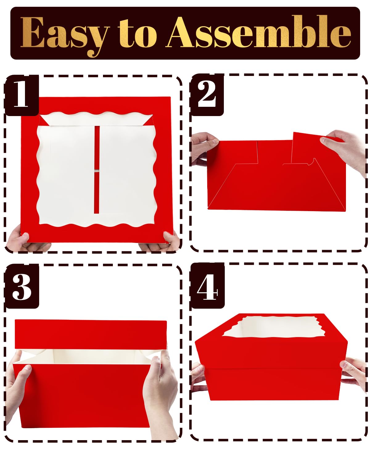 KBG Scatole per torte natalizie, 6 pezzi, 35,5 x 35,6 x 40,6 e