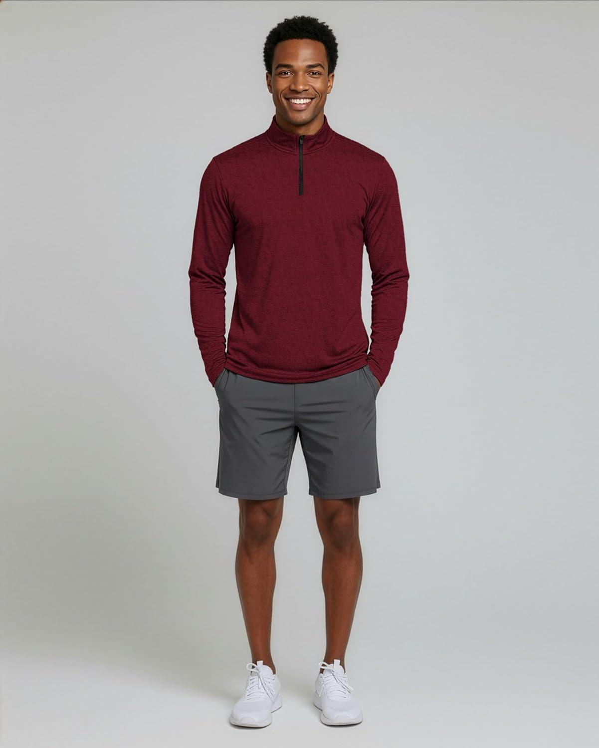 Real Essentials 3 Pack: Men's Dry-Fit Active Quarter Zip Long Sleeve Athletic Performance Pullover (Available in Big & Tall) - Image 4