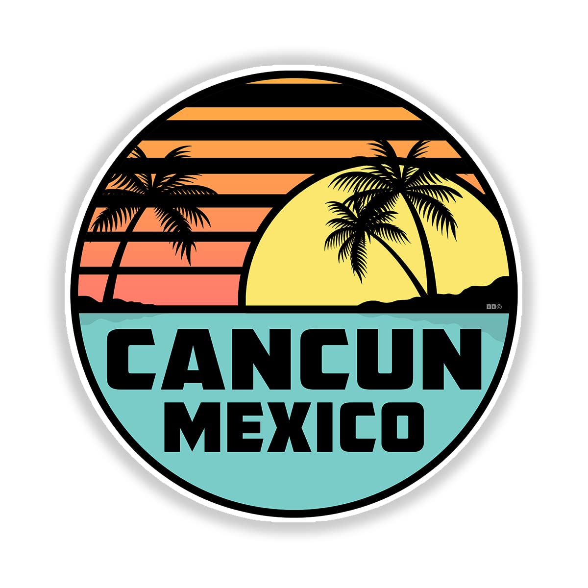 Cancun Mexico Sticker Decal Vinyl Tropical 3" Beach Souvenir Indoor Outdoor Laptop Car Truck Luggage