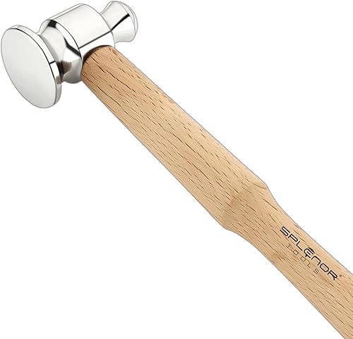 Martillo de persecución de cara de cúpula de acero de dos caras Mango ergonómico de madera de 10.5 pulgadas de largo Cara de 1 pulgada y cabeza de