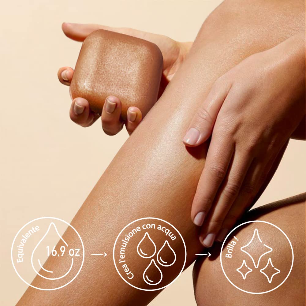 Senso Naturale Illuminating Solid Body Oil Bronze Gold, Tanning Cream with Shimmer Glitter - Image 2