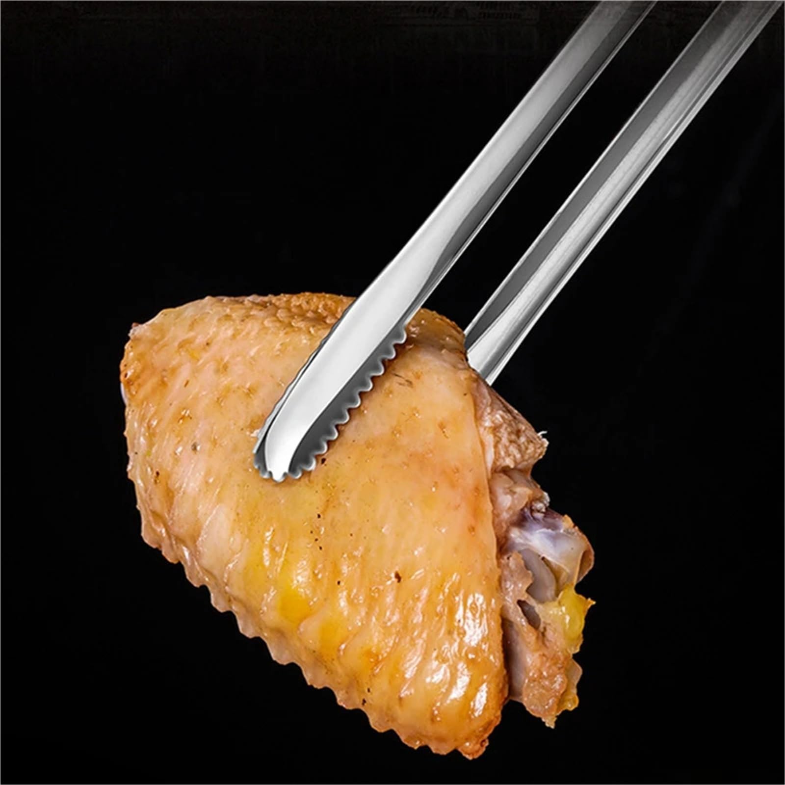 Pinzas Cocina Pinzas for barbacoa (2 unidades), antideslizantes, de acero inoxidable, portátiles, for picnic, ensalada, filetes, utensilios cocina(2Pcs M)