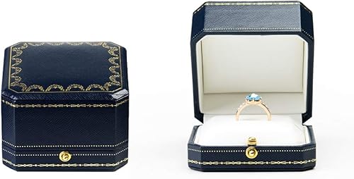 Oirlv Noble - Caja de anillo de compromiso, caja de regalo de joyería, caja de soporte octogonal para anillos