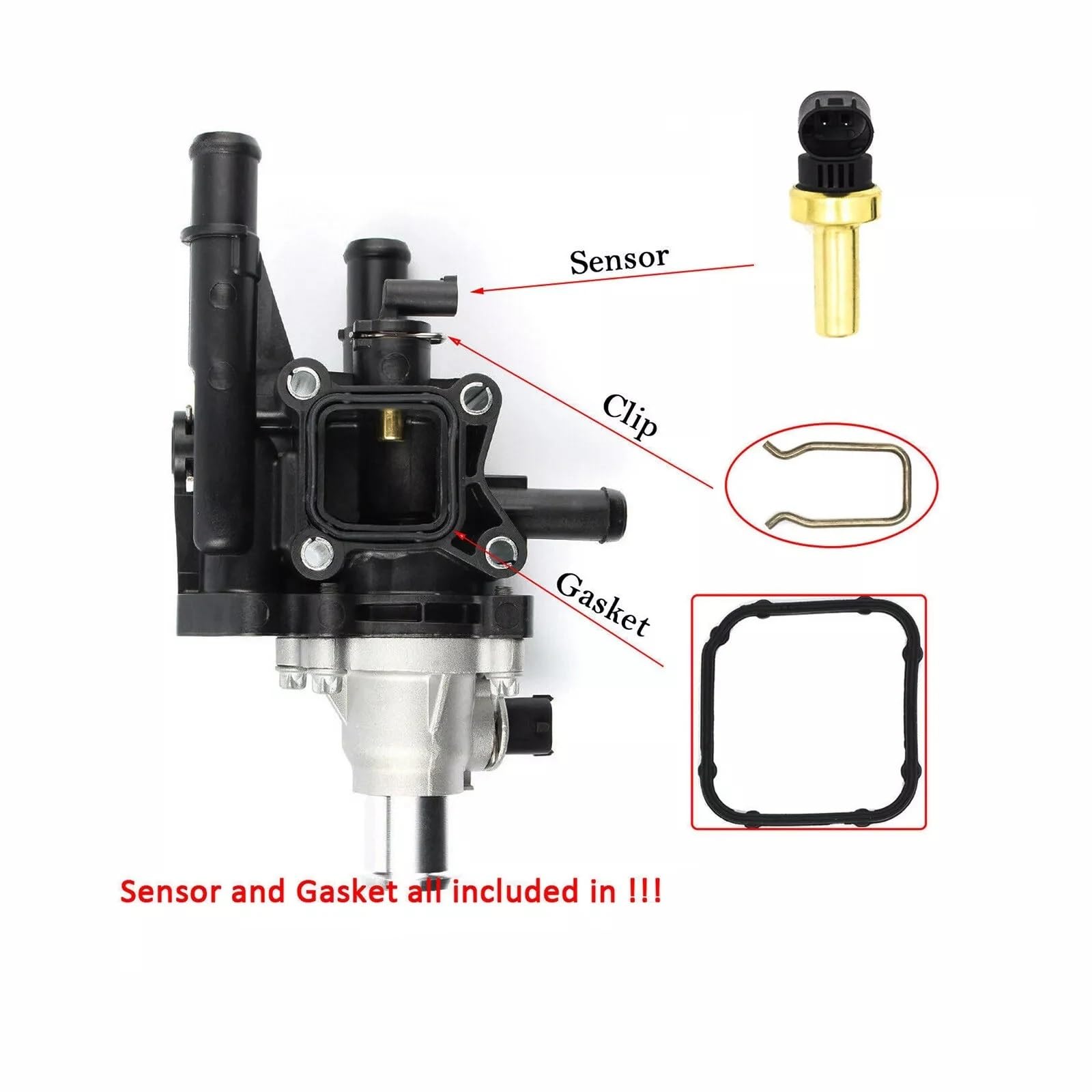 Uniwersalne Thermostat Obudowa termostatu płynu chłodzącego silnika samochodu pasuje do Vauxhall pasuje do Opel pasuje do Astra pasuje do J Insignia pasuje do Zafira Car Thermostat