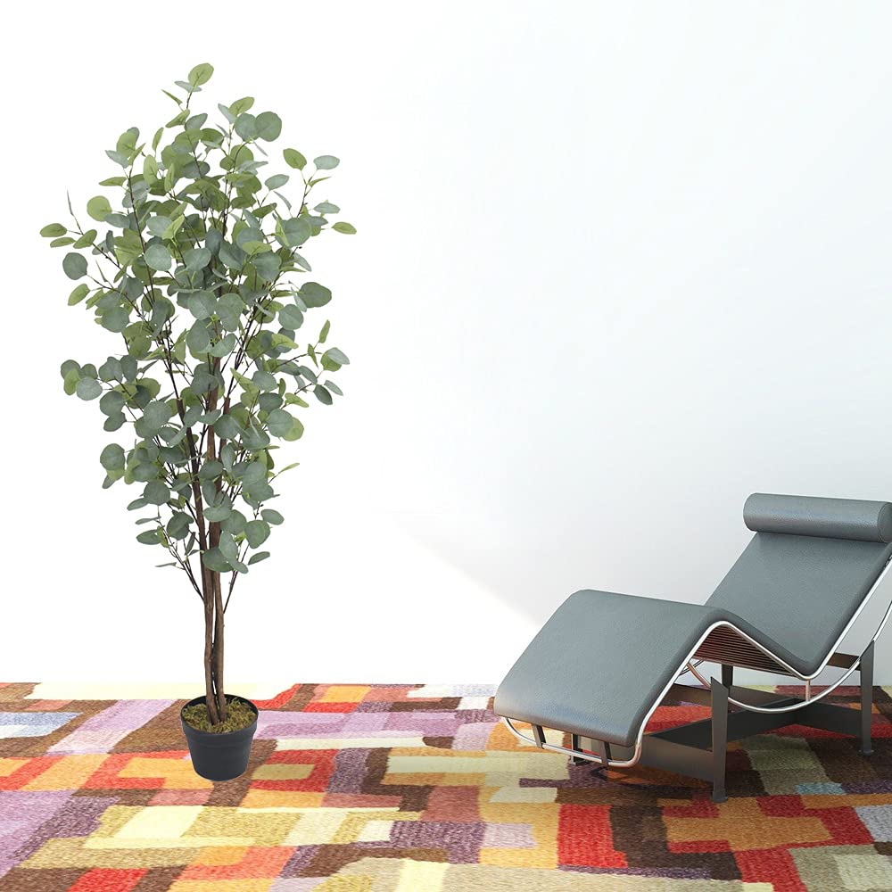 Eucalyptus Plante Arbre Artificielle Plastique 140 cm Decovego