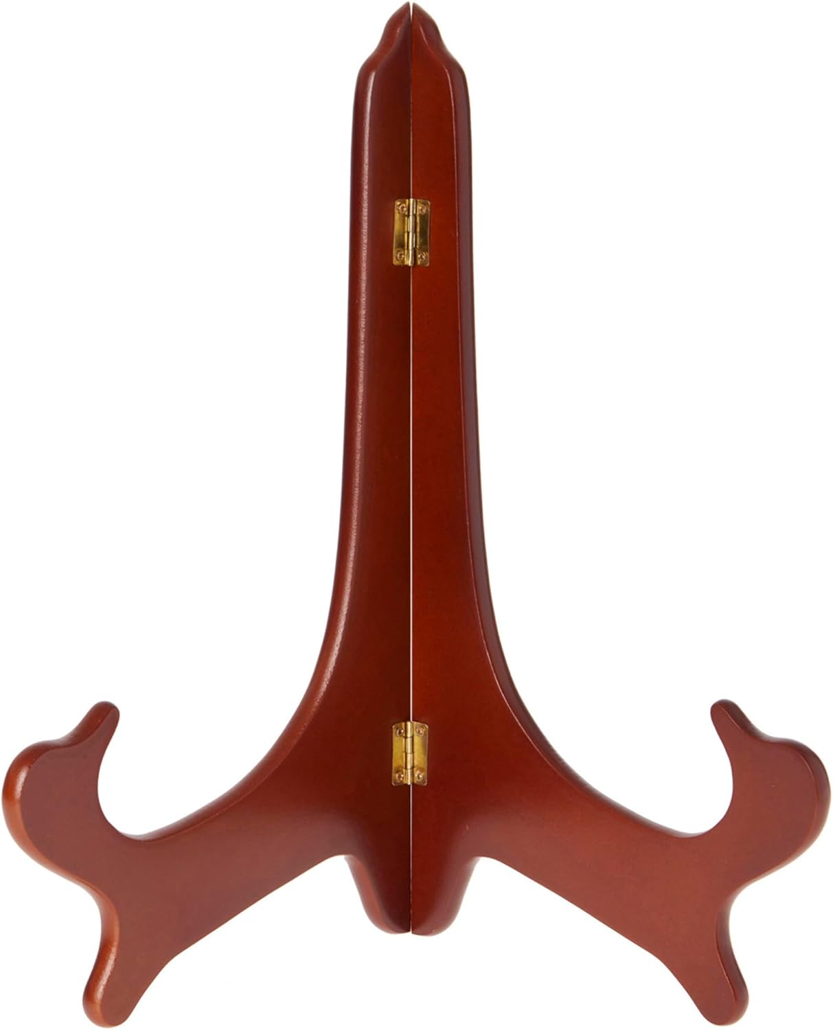 Bard's Hinged Walnut MDF Wood Plate Stand, 14" H x 11" W x 8" D (For 13" - 17" Plates)