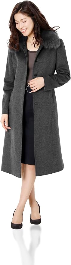 Amazon | [Filomo] カシミヤ 100% ロングコート レディース フォックス