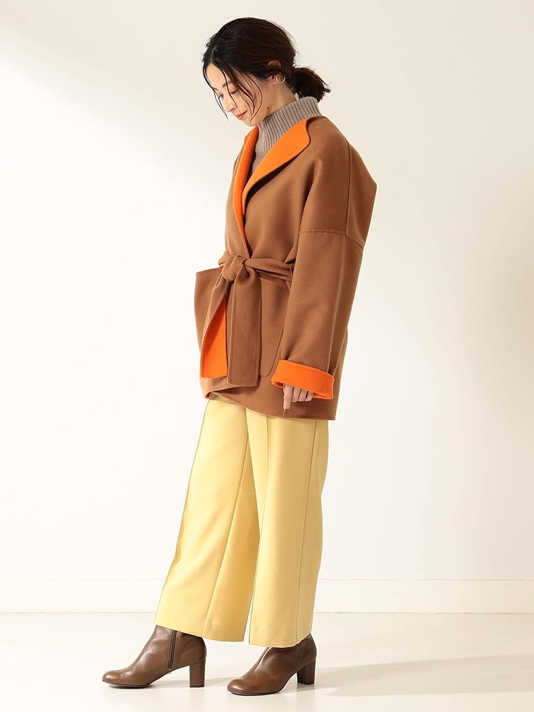 Amazon | [デミルクスビームス] コート クルーネック ベルト付き