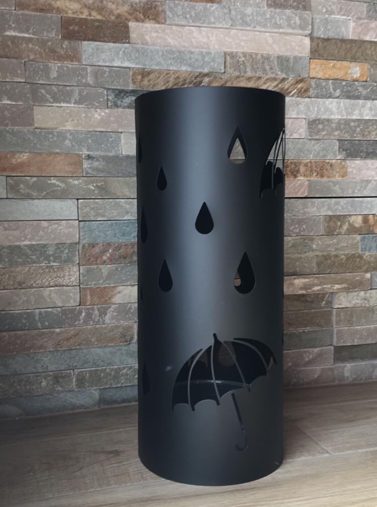 Porta Ombrelli SONGMICS In Acciaio - Con Vaschetta Scolapioggia, 17x41 Cm, Nero - Foto 9