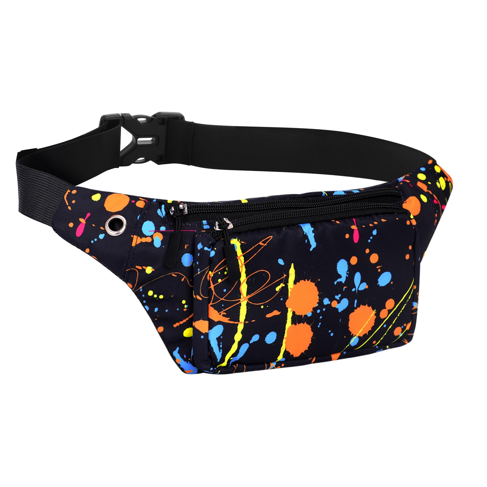 HAWEE Sport Waist Bag Fanny Pack Unisex Lightweight Bum Bag Waist Pack Fanny Bag Multicolor Running Pouch with Adjustable Belt and Headphone Jack for Men Women Outdoor Travel Hiking Jogging Cycling