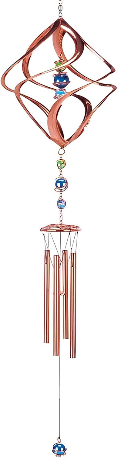 ICE ARMOR 31" Long Spiral Wind Chime with Copper Gem