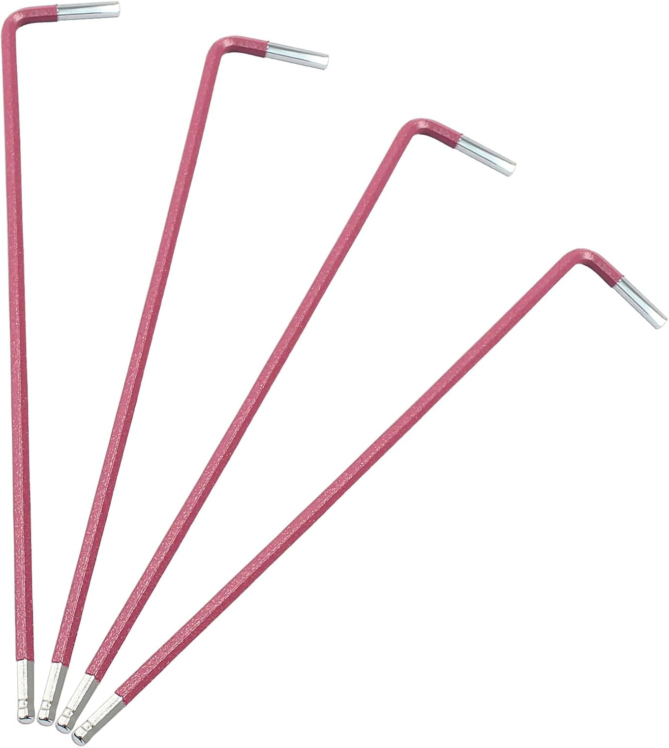 Hordion 4 Pcs 2mm Ball End Hex Key Wrench, L Shaped Long Arm Allen Wrench S2 Steel Repairing Tool for Bicycle Furniture Equipment