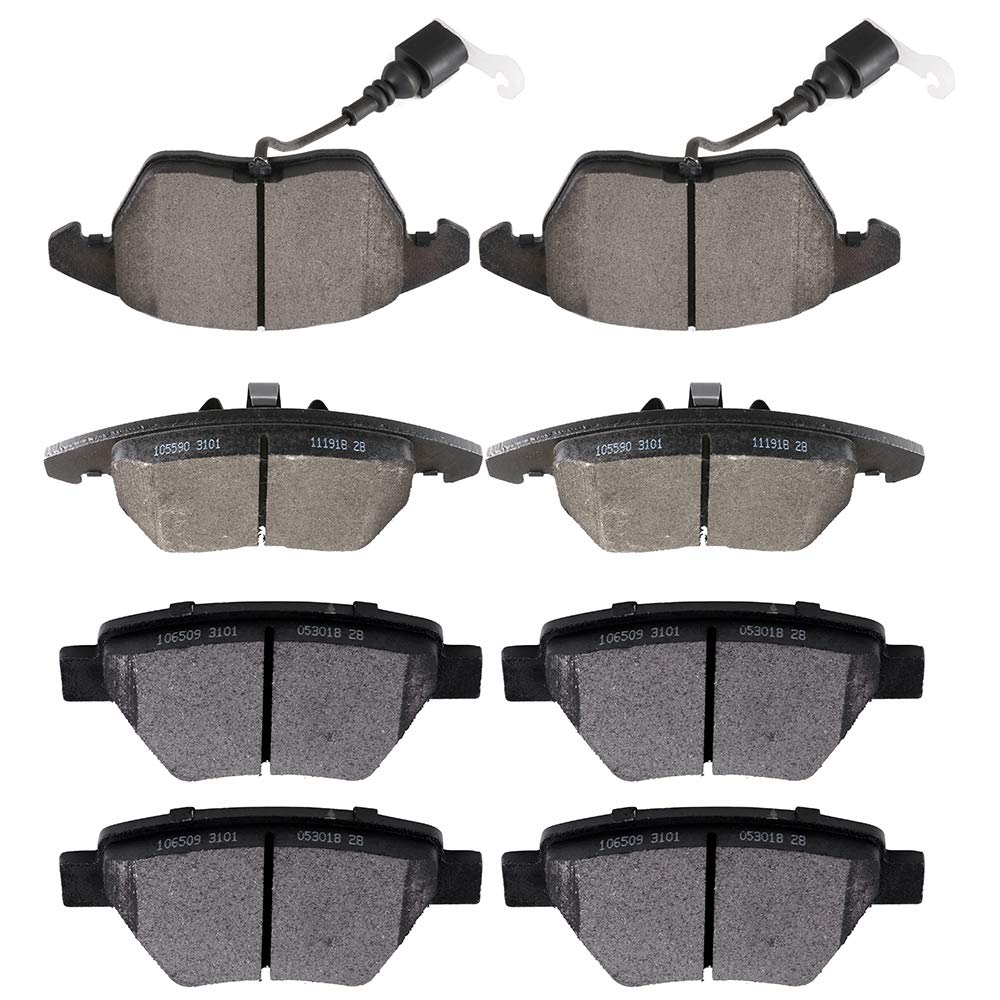 cciyu D1319 D1456 Front &amp; Rear Ceramic Brake Pads For Audi A3,10-12 For Audi A3 Quattro,12-17 For VW For TYPE 1,09-16 For VW For Eos,10-14 For VW For Golf,11-14 For VW For GTI,10-18 For VW For Jetta