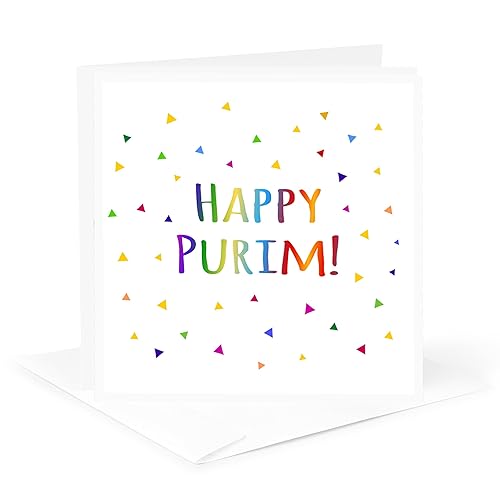 Miniatura 5 de 3dRose Tarjetas de felicitación, 6 x 6 pulgadas, paquete de 6, Happy Purim, regalo de festividades judías (gc_202103_1)