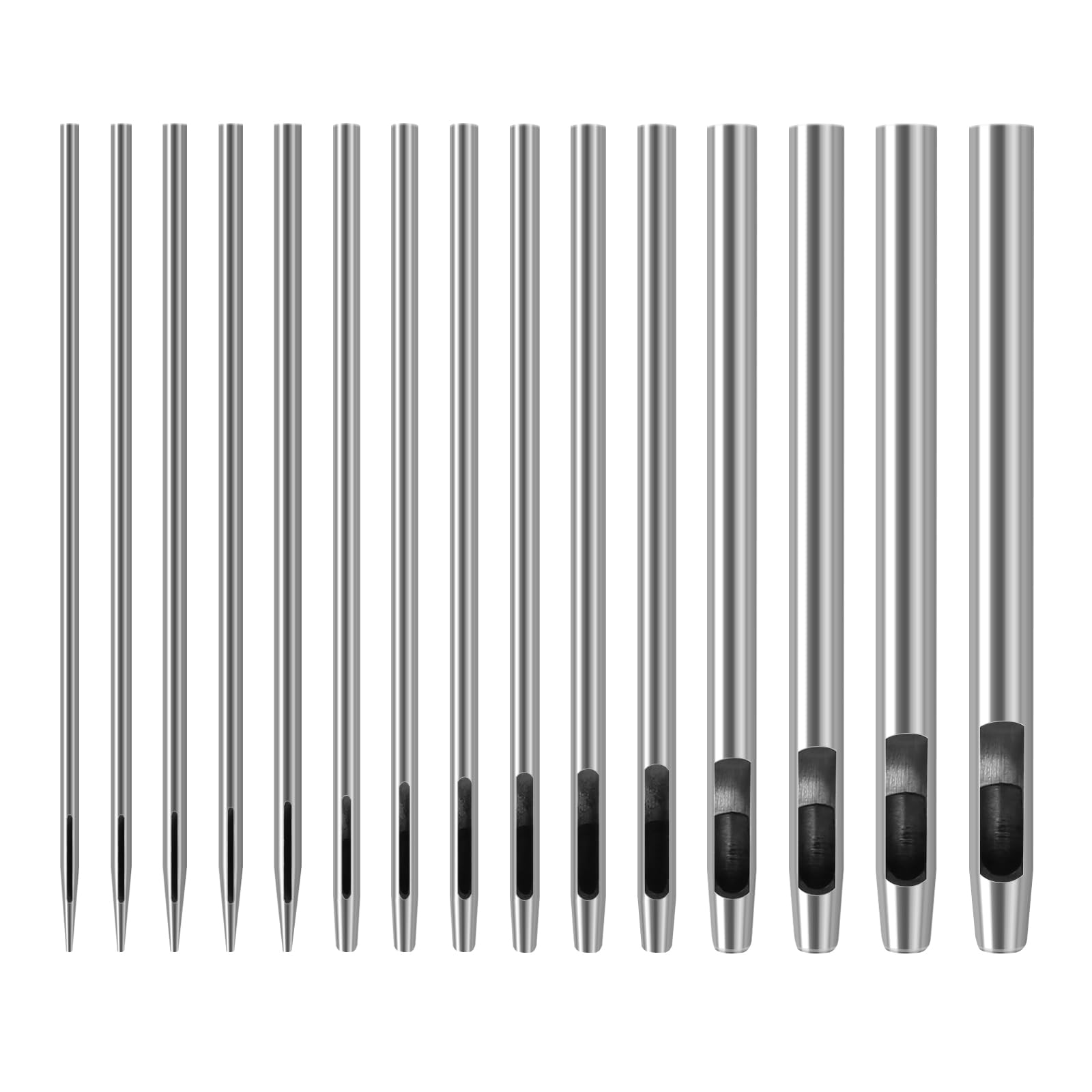 10 Pièces Poinçons Pour Cuir - Outils Pour Trous Ronds De 0,5 à 5 Mm - Artisanat Cuir, Bracelets Montre, Ceintures, Sacs