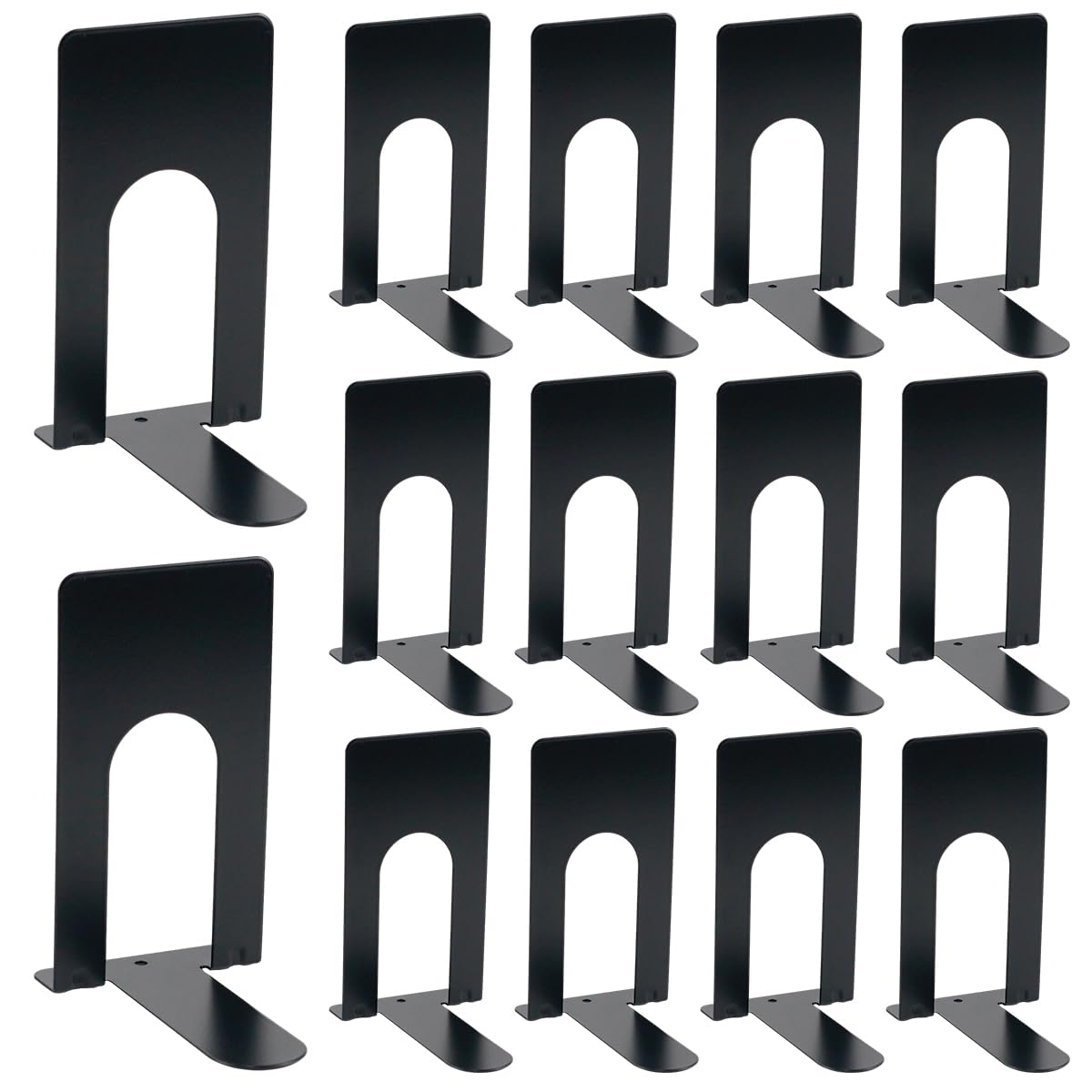 7 Paia Fermalibri, Fermalibri per Mensola Reggilibri in Metallo Utilizzato in Case Scuole Biblioteche Ufficio Studenti Regalo Nero Reggilibri 70 x 100 x 130 mm
