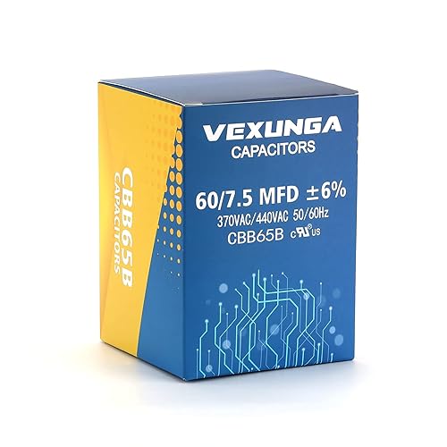 Miniatura 203 de Condensador ovalado de arranque para aire acondicionado, 7.5 uF 370/440VAC 50/60Hz CBB65 CBB65A, arranque de motor de ventilador, bomba de piscina