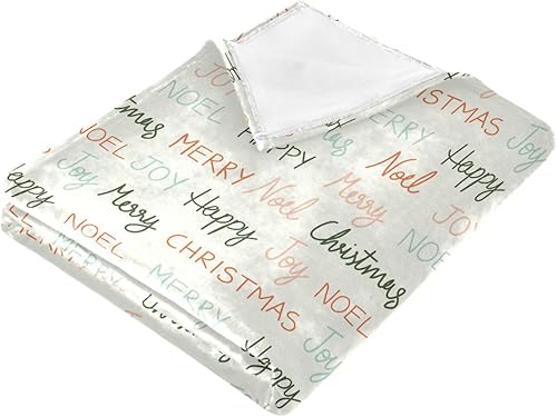 Miniatura 2 de Christmas Text Fluffy Blanket Winter Bed Blanket Lightweight Cozy Throws 60"x90" for Picnic, Travel, Travel