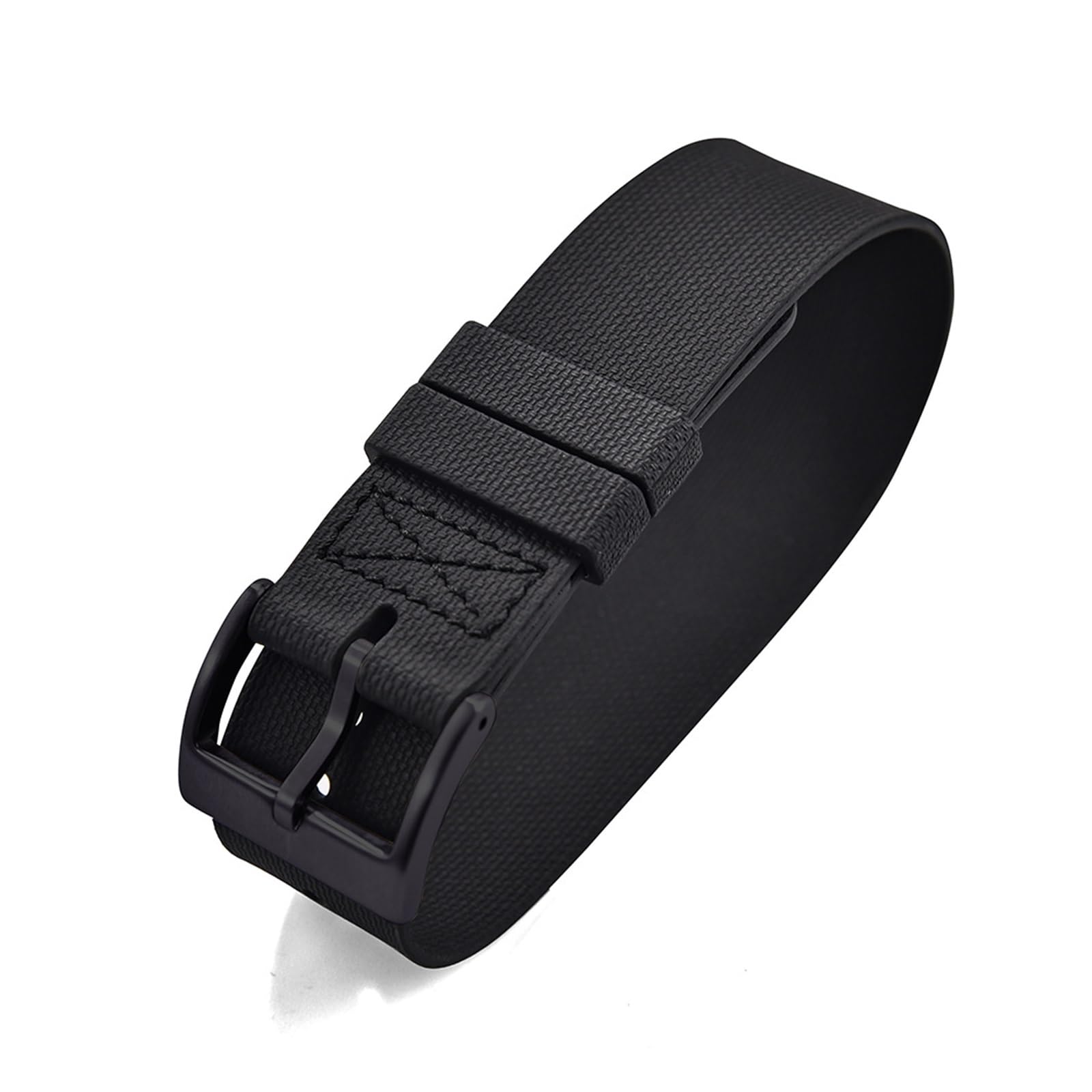 Générique Bracelet de montre en caoutchouc nervuré 20 22mm, silicone étanche à un seul passage