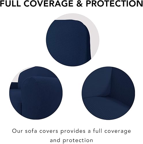 Miniatura 3 de PureFit - Funda elástica para sofá, jacquard, elastano, antideslizante, suave, protector de muebles lavable con espuma antideslizante y parte