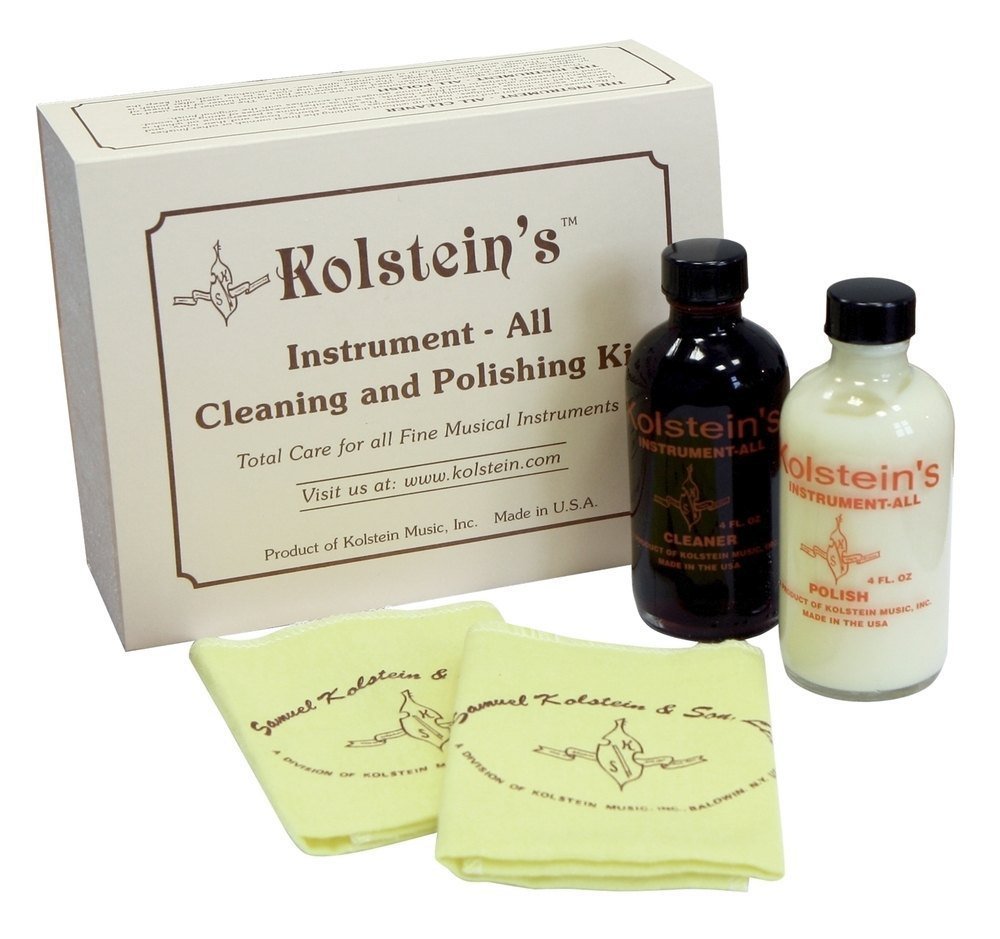 Limpiador Kolstein, abrillantador para instrumentos de cuerda, juego con 2 botellas y 2 paños