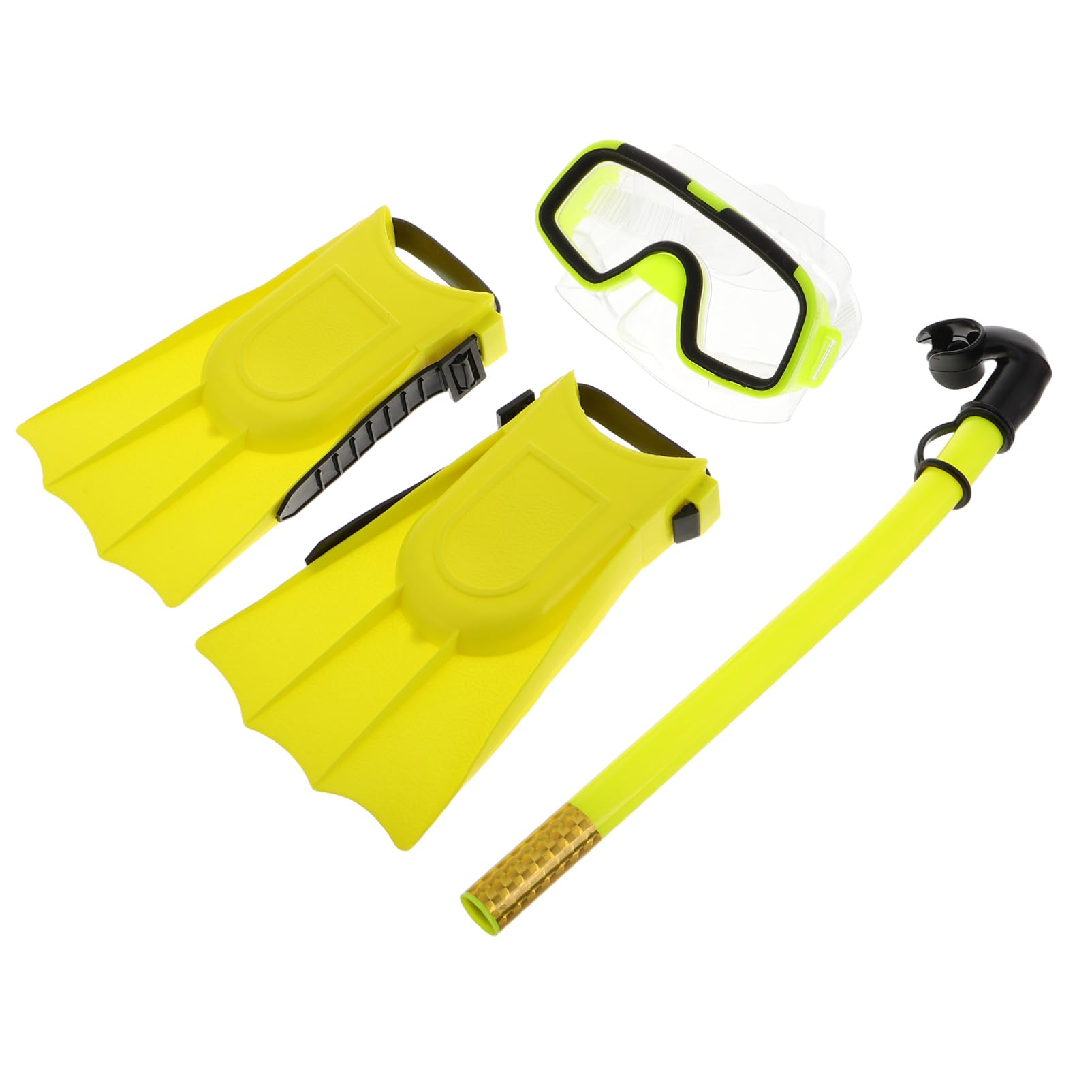 BESTonZON 1Set Snorkel Set Diving Gear with Dry Snorkel Fog Goggles and Flippers for Safe Comfortable Snorkeling and Swimming Kit for Ages