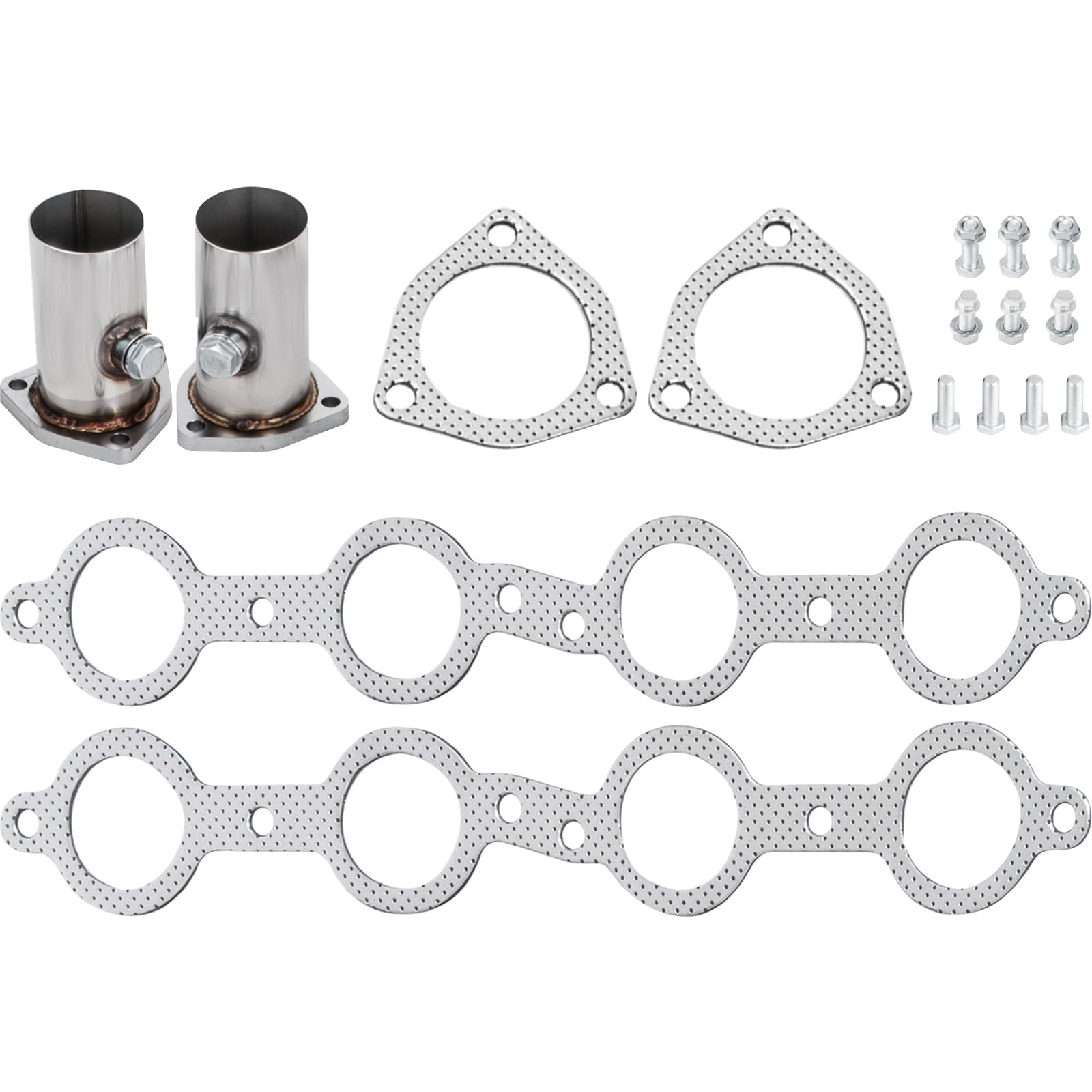 VEVOR Collettore di Scarico in Acciaio Inox per Motore Universali LS Swap S10 V8 Solo 4.8/5.3/5.7/6.0/6.2 L, Kit Collettore di Scarico con Guarnizioni 57x34x14 cm Parte di Ricambio per Camion SUV Auto