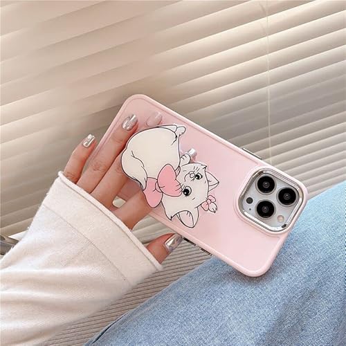 Soft Tpu Case With Folding Stand Finger Holder For Apple Iphone Marie Cat The Aristocats Kitty Pink Color Bow Disney Cartoon Anime Cute Lovely Adorable Girls Kids Women (For Iphone 11) #TOP3