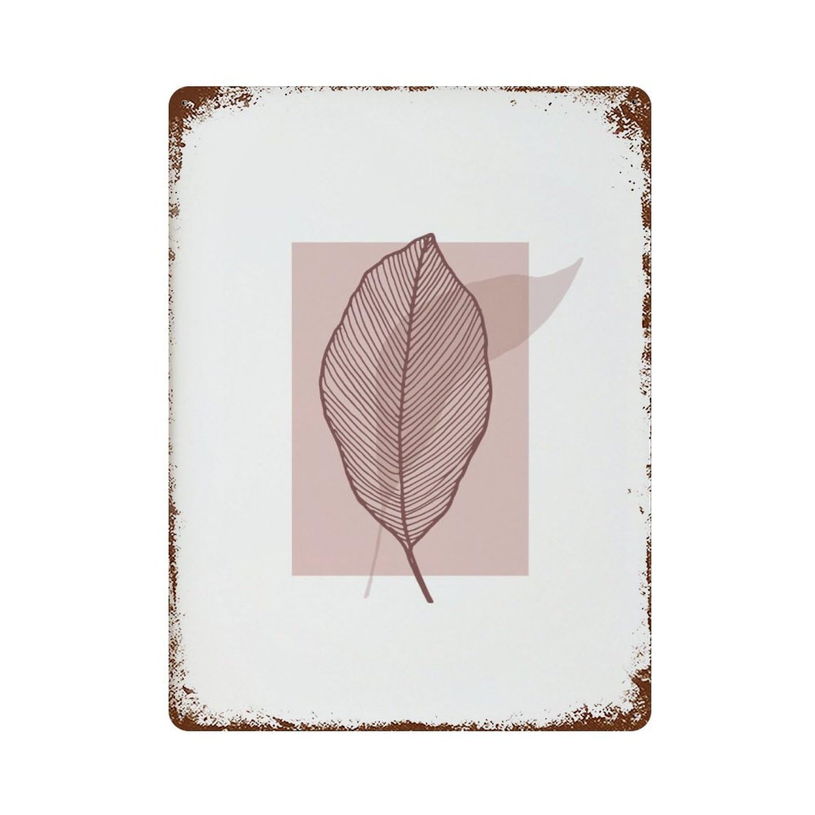 xiaoxiaoshen Minimal Line Leaf Boho Home Decor Wall Decor Art Metal Tin Poster Modern Home Decor Art Home Bar Shop Decorations Vintage Sign 40x30cm