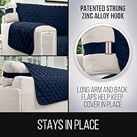 Vista 4 de Sofa Shield - Funda para sillón con respaldo con correa patentada, protector de cojín, funda reversible diseñada en EE. UU. resistente a manchas
