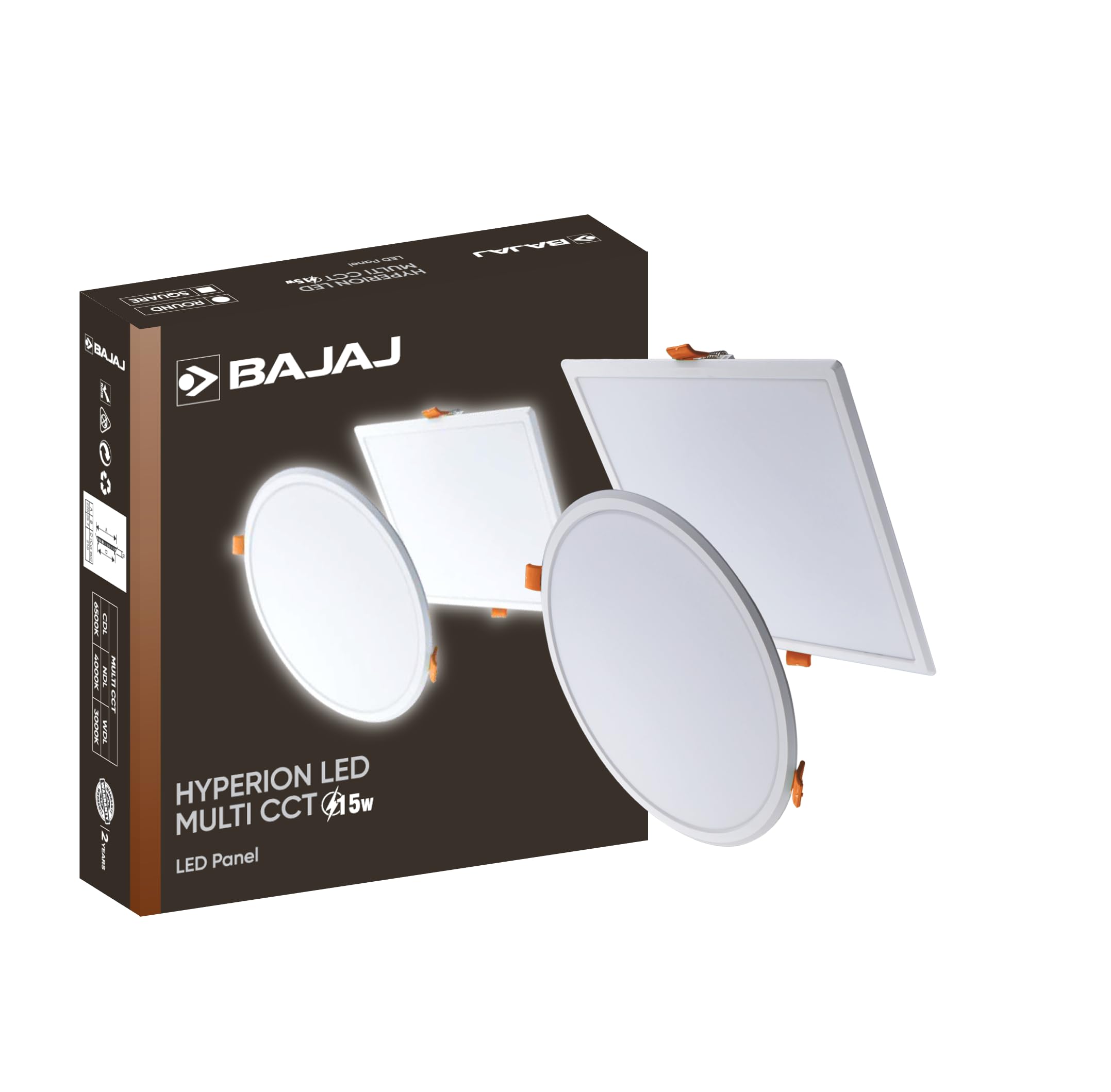 Bajaj Polycarbonate Hyperion LED Multi CCT Panel 15W Square | 15W Square LED Surface Light | Modern Multicolor Lights for Living Room, Bedroom and Hall (Pack of 1)-image-47