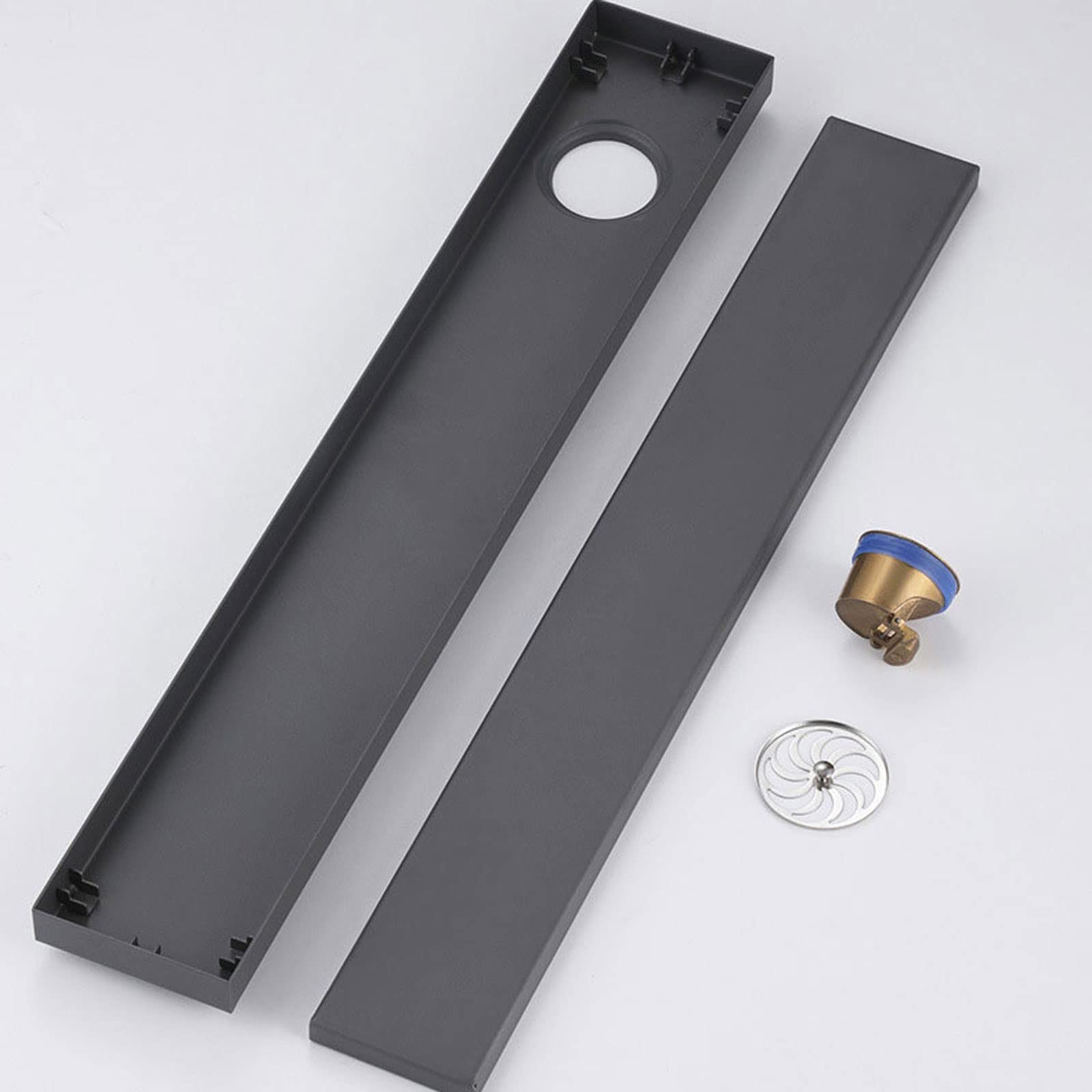 Odpływ łazienkowy, Liniowy niewidoczny odpływ prysznicowy, prostokątny podłogowy z odpływem podłogowym włosiem S(Side Drain,20cm)