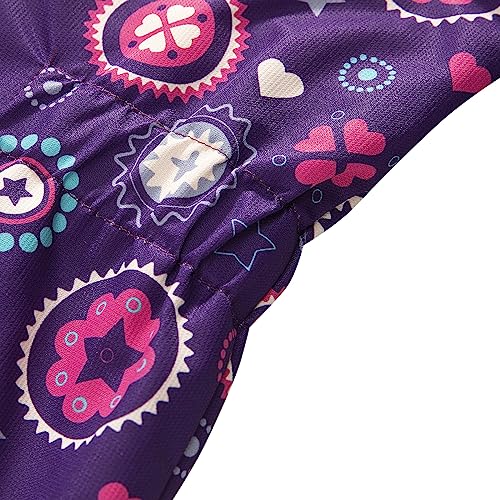 Image of Girls Rain Jacket Kids Hooded Raincoat Windbreaker with Fleece Lining