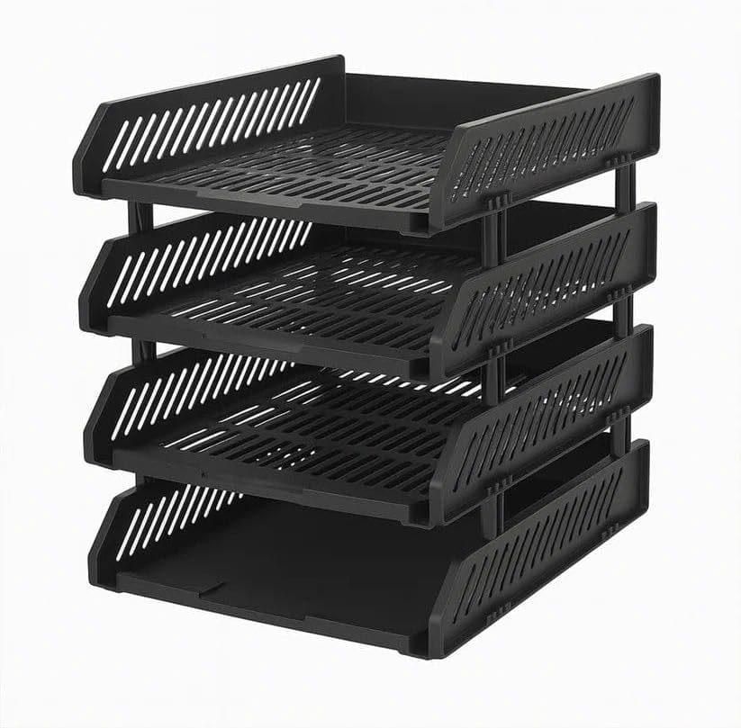 Dazoo 4 Layer Plastic Storage Container | Multipurpose Kitchen & Wardrobe Organizer Box | Strong & Durable Stackable Storage Box for Home & Office