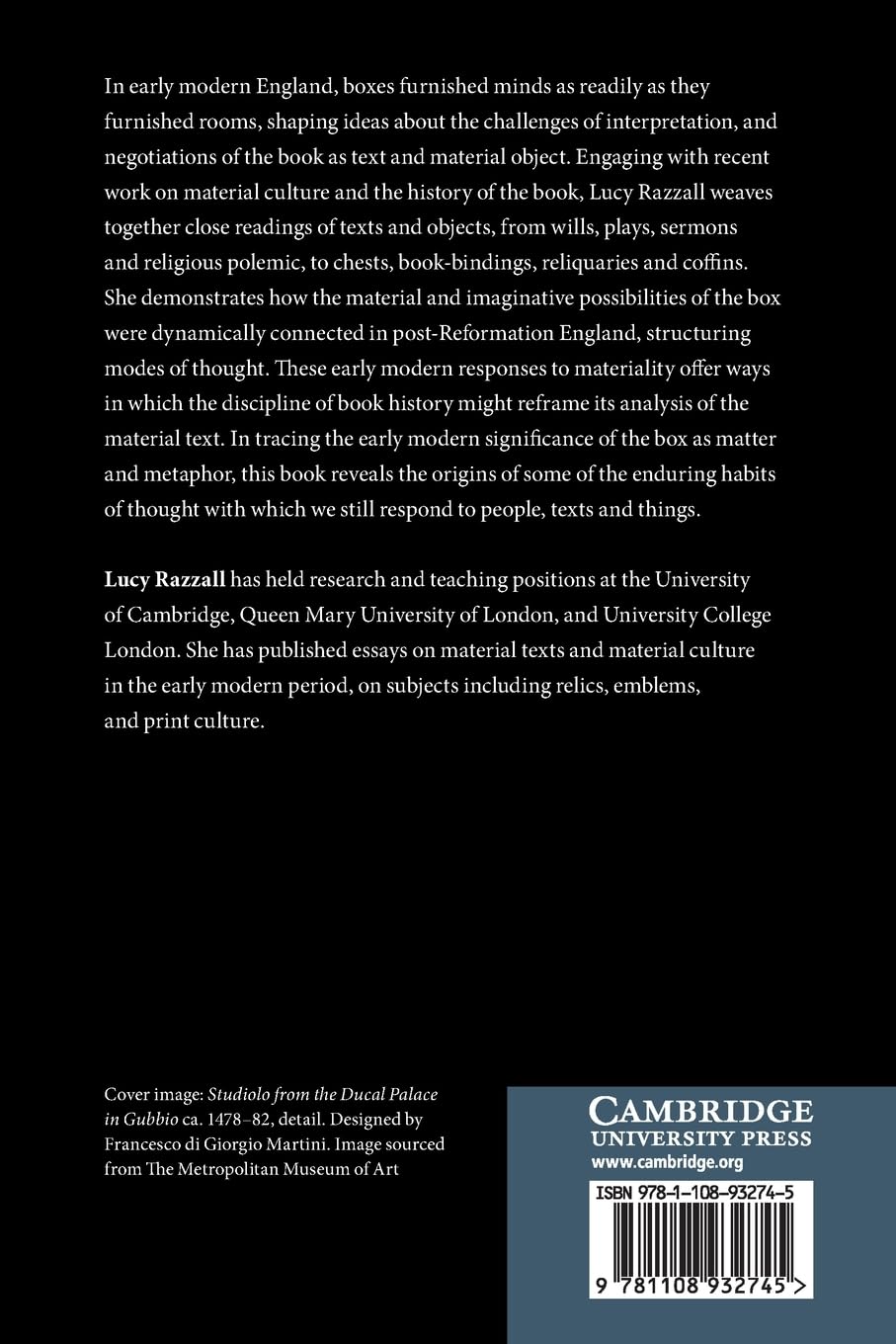 Boxes and Books in Early Modern England: Materiality, Metaphor, Containment